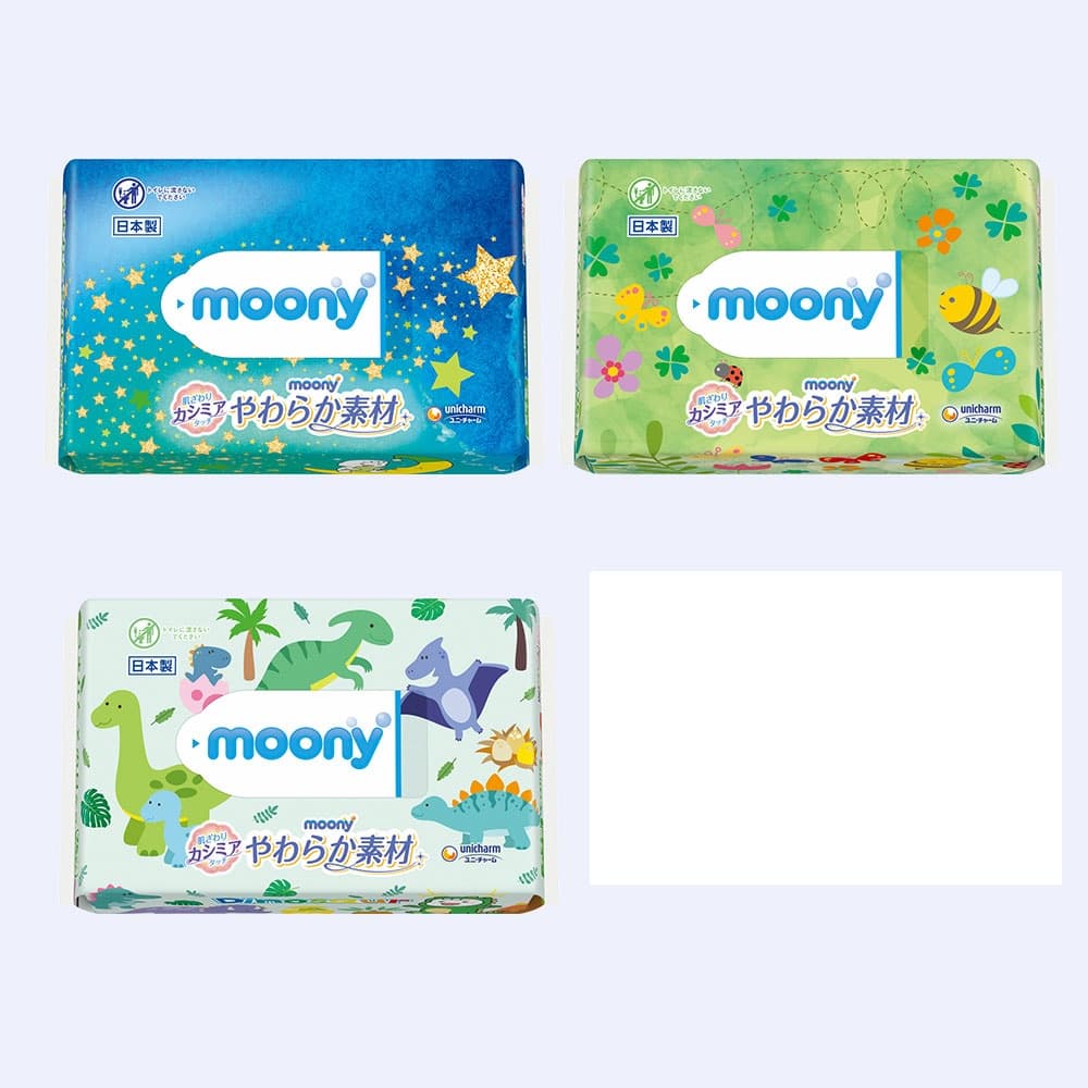 Khăn ướt Moony Không Mùi 99% Nước Tinh Khiết nội địa Nhật gói 76 tờ/gói