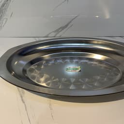 Đĩa bò né - Đĩa hấp cá - Đĩa Hột Xoài Inox không gỉ loại dày size 40 x 25 x 3 cm 8