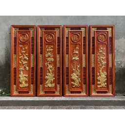 Tranh tứ quý gỗ hương treo tường 5