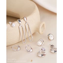 Bông Tai Cây Xỏ Bạc 925 NHÀ CÚ Hình Chữ Nhật Đính Đá Zircon Cz 5A Bo Góc Sang Trọng Phong Cách Hàn Quốc 18282 4