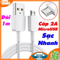 [ZIN THEO MÁY] Cáp Sạc Nhanh Micro USB 2A 18W dài 1m ZIN Chính Hãng Tương Thích Quick Charge 2.0 Huawei/ HONOR/ Android 1