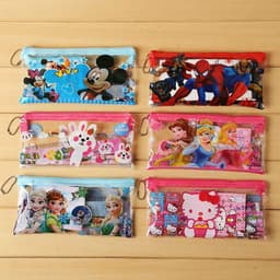 Set Túi dụng cụ học tập 7 chi tiết tiện lợi cho bé hình elsa siêu nhân nhện spider man công chúa dễ thương 8