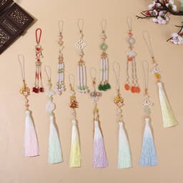 Dây tua rua treo áo dài hạt rơi phụ kiện trang trí quạt Hán phục phong cách cổ trang 6