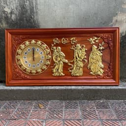 Đồng hồ tam đa gỗ hương treo tường loại 1 2