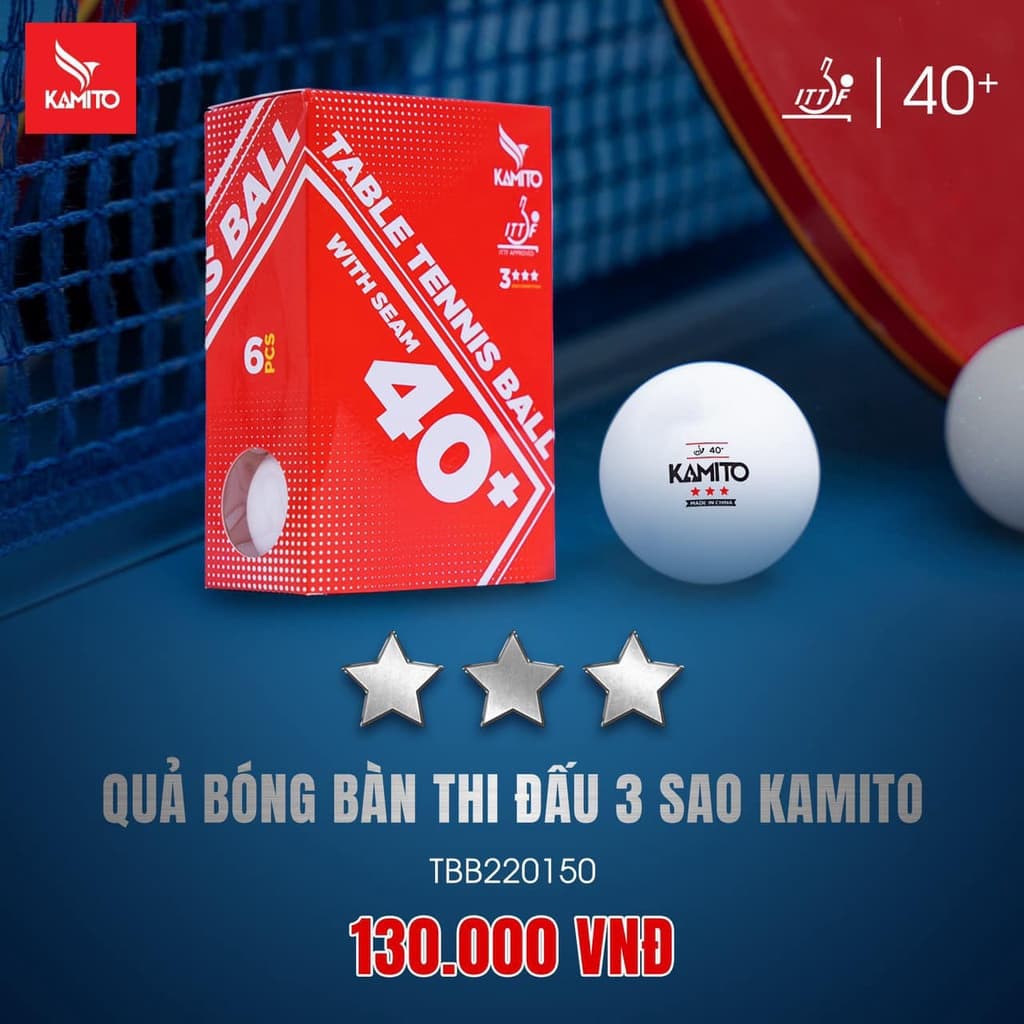 Hộp 6 bóng đá Kamito thi đấu, thiết kế viền chất lượng cao.