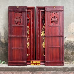 Tranh gỗ treo tường mẫu tứ bình hương đỏ nam phi dát vàng 4