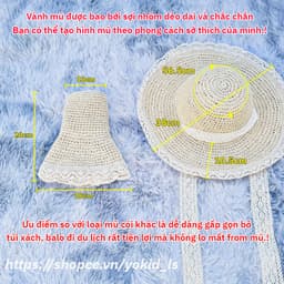 Mũ Nón Cói Nữ Đi Biển Vành Rộng Thời Trang Cao Cấp Tiểu Thư Có Dây Buộc Xinh Xinh 3