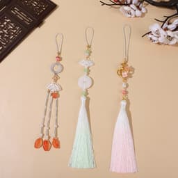 Dây tua rua treo áo dài hạt rơi phụ kiện trang trí quạt Hán phục phong cách cổ trang 5