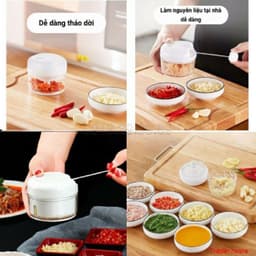 Máy xay tỏi ớt mini kéo tay tiện  lợi 2