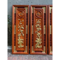 Tranh tứ quý gỗ hương treo tường 4
