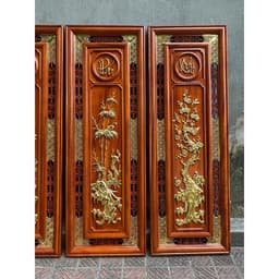Tranh tứ quý gỗ hương treo tường 3