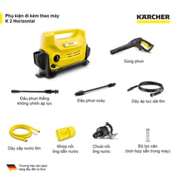 Máy phun rửa áp lực cao Karcher K 2 Horizontal động cơ chổi than, áp lực 110 bar và đã bao gồm dây cấp nước 4