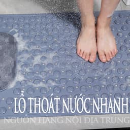 Thảm nhà tắm chống trượt LOMO massage chân chất liệu TPE đáy hút chân không treo tường, có lỗ thoát nước siêu nhanh 4