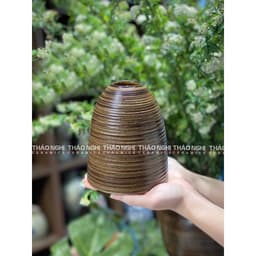 Chuông gốm mini cắm hoa siêu đẹp, siêu sang màu men ganh trắng vân khía H15 | ThaoNghiCeramics 3
