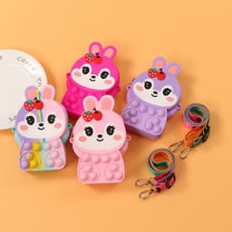 [Mới] Túi xách nữ đeo chéo silicon hình thỏ dâu, bong bóng pop it thời trang dễ thương 9