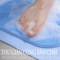 Thảm nhà tắm chống trượt LOMO massage chân chất liệu TPE đáy hút chân không treo tường, có lỗ thoát nước siêu nhanh 6