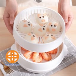 Bộ Khay Hấp Lò Vi Sóng 2 Tầng 5625 Chịu Nhiệt Tốt Việt Nhật - Việt Nhật Plastic HN 3