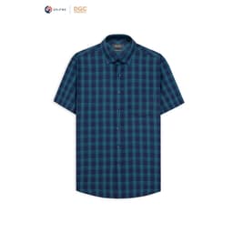 Áo Sơ Mi Nam Ngắn Tay DGC Dáng suông Regular, Họa Tiết Kẻ Caro Chất Vải Cao Cấp Thoáng Mát-SASNBC21M 6