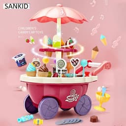 Đồ chơi xe đẩy kem có đèn nhạc 2 tầng 30 chi tiết cho bé Sankid 3