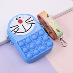 Túi xách đeo chéo silicon hình mèo máy đô rê mon doraemon, bong bóng pop-it thời trang dễ thương 8