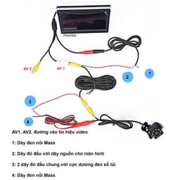 Bộ Màn Hình Camera Lùi 5 Inch Và Camera Lùi Xe Tải 24 Đèn Led 7