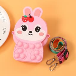 [Mới] Túi xách nữ đeo chéo silicon hình thỏ dâu, bong bóng pop it thời trang dễ thương 8