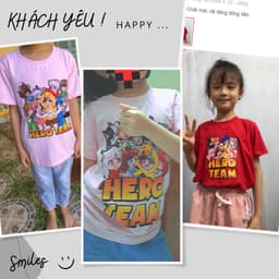 Áo thun bé gái Simmy Hero Team chibi siêu đẹp 5