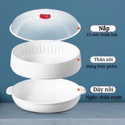 Bộ Khay Hấp Lò Vi Sóng 2 Tầng 5625 Chịu Nhiệt Tốt Việt Nhật - Việt Nhật Plastic HN 2