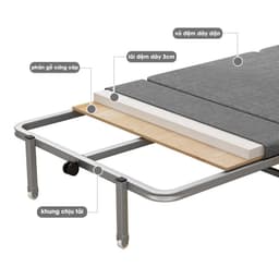 Giường gấp văn phòng Pehouse PH-23116 có bánh xe di chuyển, khung kim loại chắc chắn bảo hành 1 năm 22 3