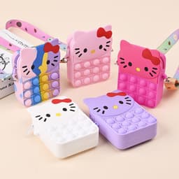 [Mới] Túi xách nữ đeo chéo silicon hình kitty, bong bóng pop-it giảm căng thẳng thời trang dễ thương 8