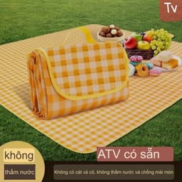 Thảm dã ngoại picnic 2m x 2m, thích hợp đi du lịch, đi phượt chụp ảnh, bạt trải cắm trại gấp gọn, không thấm nước 2