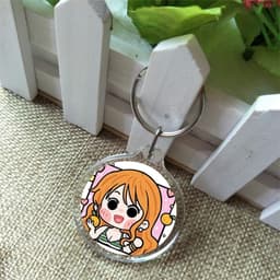 ( Tròn ) Móc khóa IN HÌNH ONE PIECE Đảo Hải Tặc ver Vuông anime chibi đáng yêu tiện lợi 8