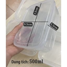 Chọn cỡ - Hộp thực phẩm có nắp Song Long dung tích 150/300/500/800/1300ml , hộp trữ đông dùng được trong lò vi sóng 4