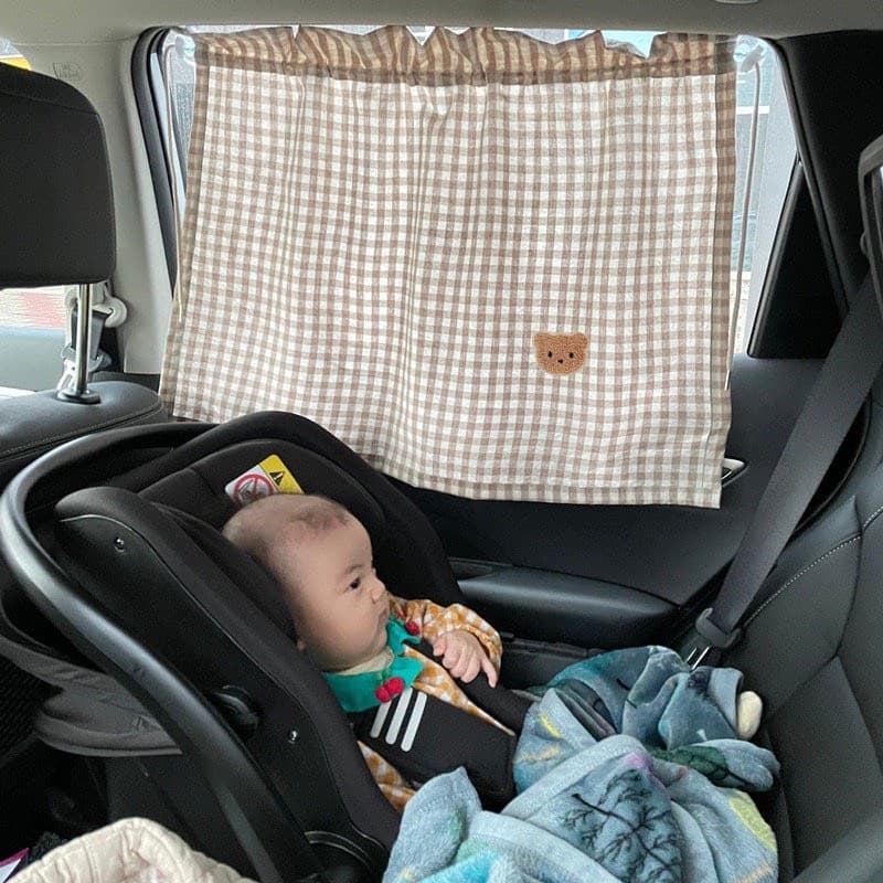 [Sẵn] Rèm che nắng oto vải cotton dễ sử dụng, chất liệu thân thiện trẻ em phong cách Châu Âu