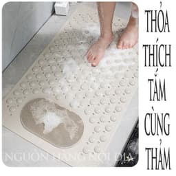 Thảm nhà tắm chống trượt LOMO massage chân chất liệu TPE đáy hút chân không treo tường, có lỗ thoát nước siêu nhanh 9