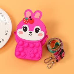 [Mới] Túi xách nữ đeo chéo silicon hình thỏ dâu, bong bóng pop it thời trang dễ thương 7