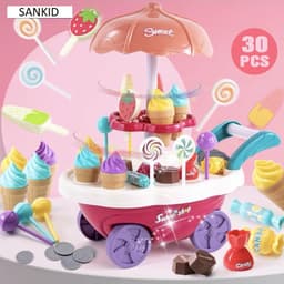 Đồ chơi xe đẩy kem có đèn nhạc 2 tầng 30 chi tiết cho bé Sankid 2