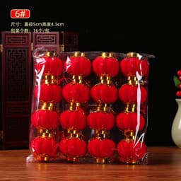 Combo 30cái và 16 cái lồng đèn  đỏ mini bằng nhựa bọc vải nhung trang trí lễ hội, Tết 2