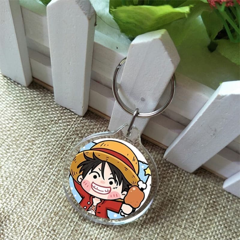 ( Tròn ) Móc khóa IN HÌNH ONE PIECE Đảo Hải Tặc ver Vuông anime chibi đáng yêu tiện lợi