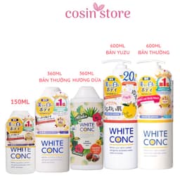 Sữa Tắm Trắng Da White Conc Body Nhật Bản 600ml 360ml 150ml WhiteConc Body Shampoo vitamin C 3