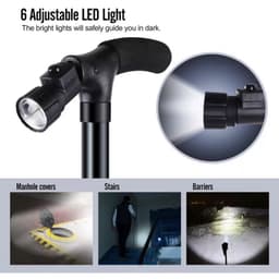 Gậy chống cho người già 2in1 gậy chống trượt, gậy batoong, kết hợp đèn pin chiếu sáng 2