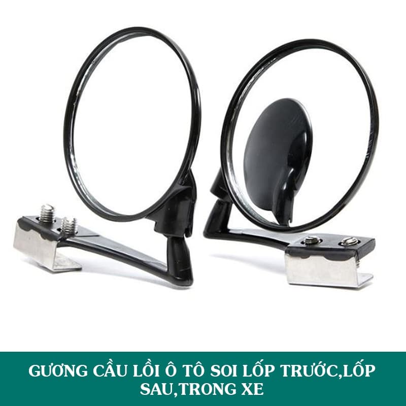 Gương cầu lồi ô tô gắn trên gương chiếu hậu xoay 360 độ nhìn rõ lốp trước lốp sau