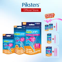 Tăm Chỉ Nha Khoa Piksters SupaGRIP - Sợi chỉ êm răng, đầu tăm thon gọn - Bịch 10 cây, 30 cây, 40 cây 1