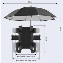 Giá Đỡ - Kẹp Điện Thoại Gắn Xe Máy HT507 có ô dù che mưa che nắng, Chống Cướp Cực Chắc Chắn 3