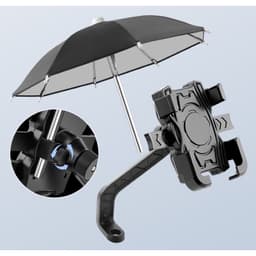 Giá Đỡ - Kẹp Điện Thoại Gắn Xe Máy HT507 có ô dù che mưa che nắng, Chống Cướp Cực Chắc Chắn 9