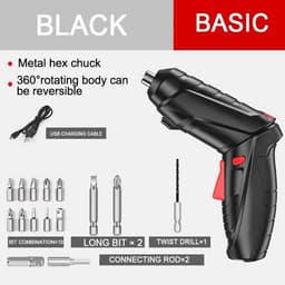 Máy khoan vặn vít mini 15 món pin sạc, đảo chiều tiện dụng cho mọi công việc sửa chữa. 1
