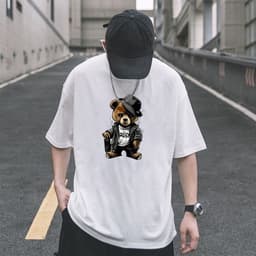 Áo phông tay lỡ nam nữ PUG quý ông áo thun form rộng 4
