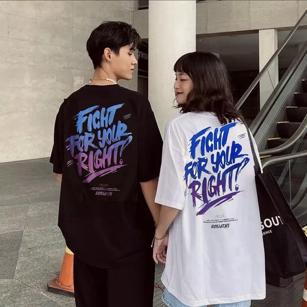 Áo tay lỡ FIGHT FOR YOUR RIGHT form rộng áo phông nam nữ đẹp