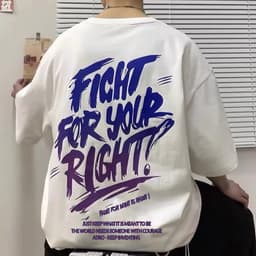 Áo tay lỡ FIGHT FOR YOUR RIGHT form rộng áo phông nam nữ đẹp 2