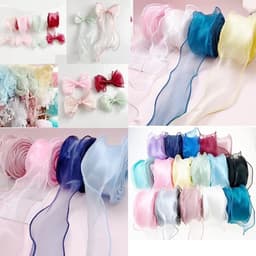Ruy Băng Voan Sóng Lượn Thắt Nơ, Xoắn Buộc Đẹp Mắt, Trang Trí Sáng Tạo 1